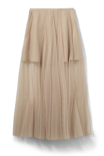 ROASLYSW MAXI TULLE SKIRT 7105 Light Sand - S261150 Thumbnail