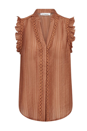 ReggieCC Frill Top 35-Suntan - 45120