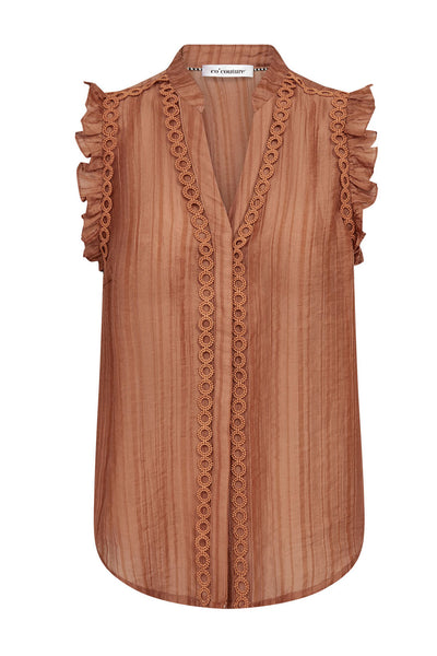 ReggieCC Frill Top 35-Suntan - 45120 Thumbnail