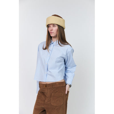 Marinall Cropped Shirt Ls Light Blue - 26416-1023 Thumbnail