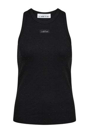 Rib Badge Stone Tank Black - HL10707