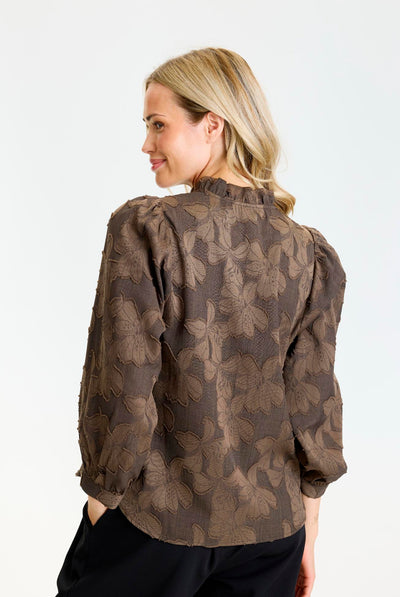 Ginger blouse Brown - 17293 Thumbnail