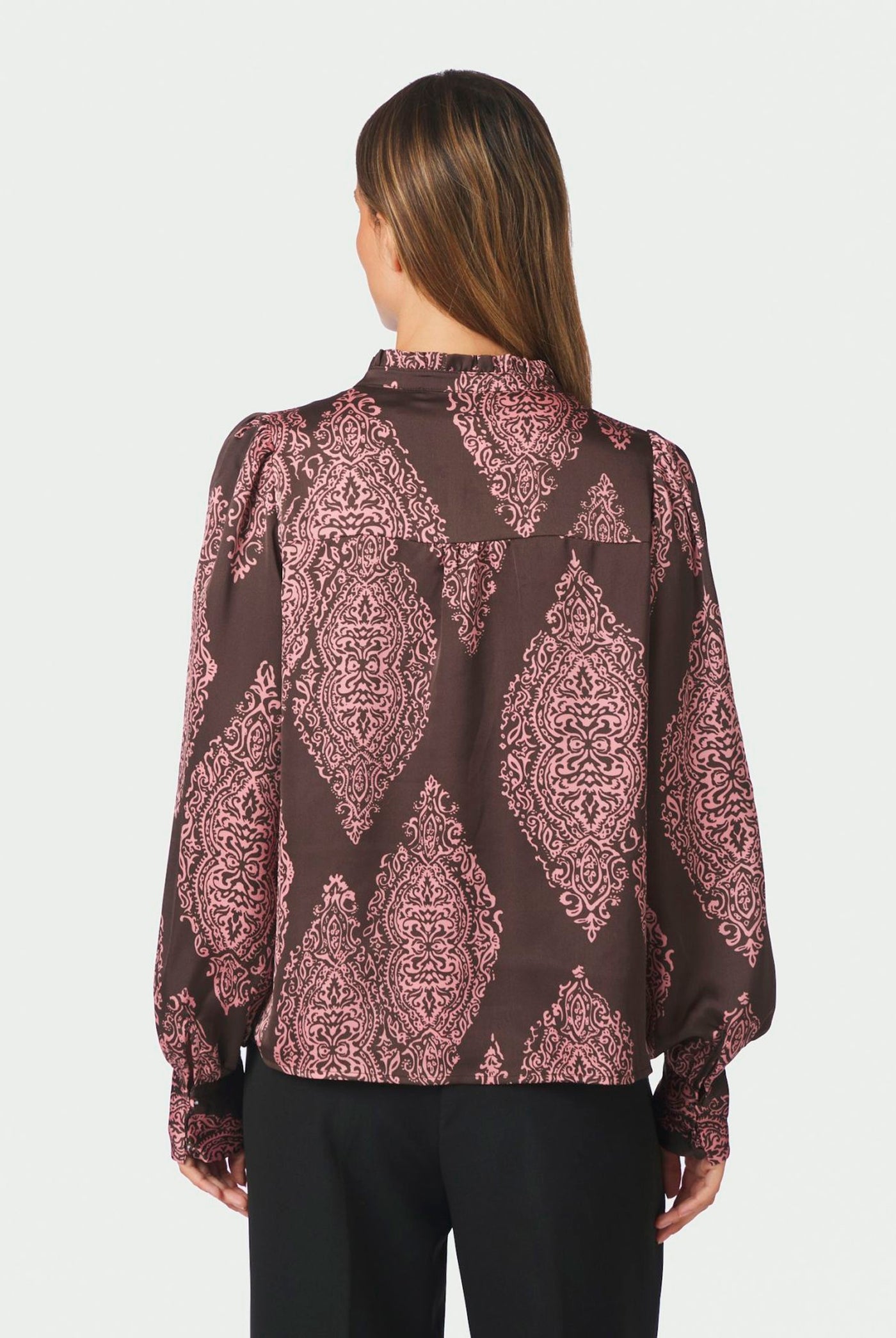 Massima Paisley Drop Blouse Dark Brown/Evening Rose - 170432