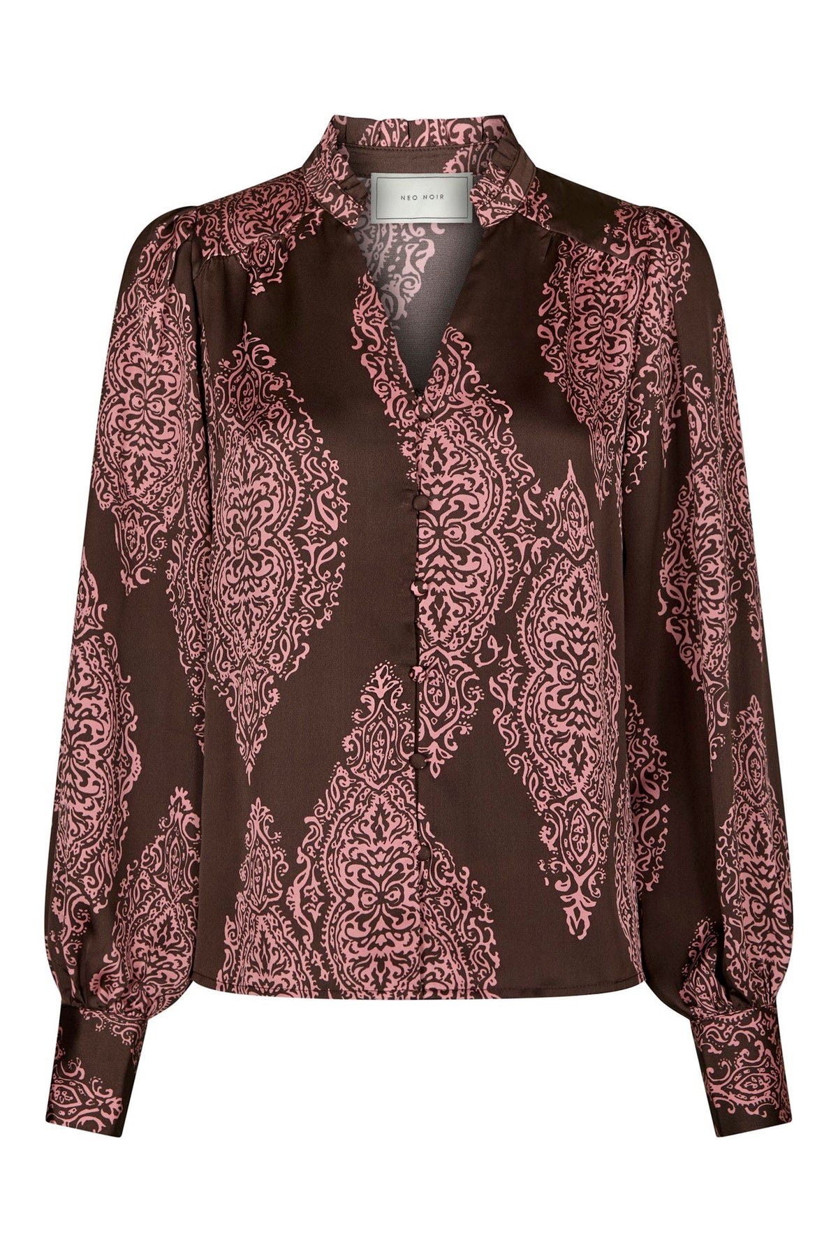 Massima Paisley Drop Blouse Dark Brown/Evening Rose - 170432