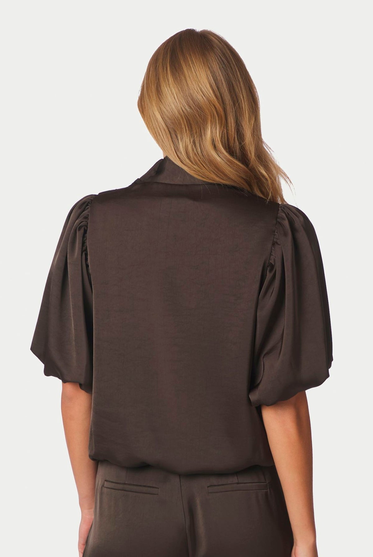 Parisa Heavy Sateen Blouse Dark brown - 170396