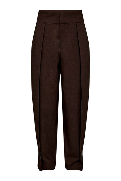 Zeppe Pleat Pant Mocca Melange - HL10789 Thumbnail