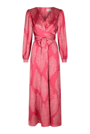 Bretti Paisley Drop Dress Cherry Pink - 168466