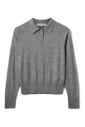 SELENESW KNIT POLO 8000 Grey Melange - SNOS761