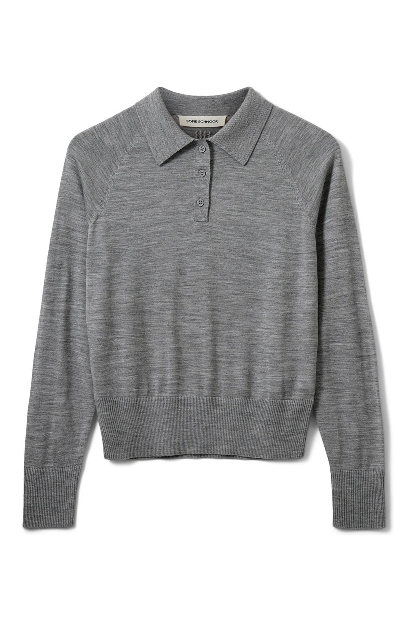 SELENESW KNIT POLO 8000 Grey Melange - SNOS761