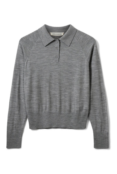 SELENESW KNIT POLO 8000 Grey Melange - SNOS761 Thumbnail
