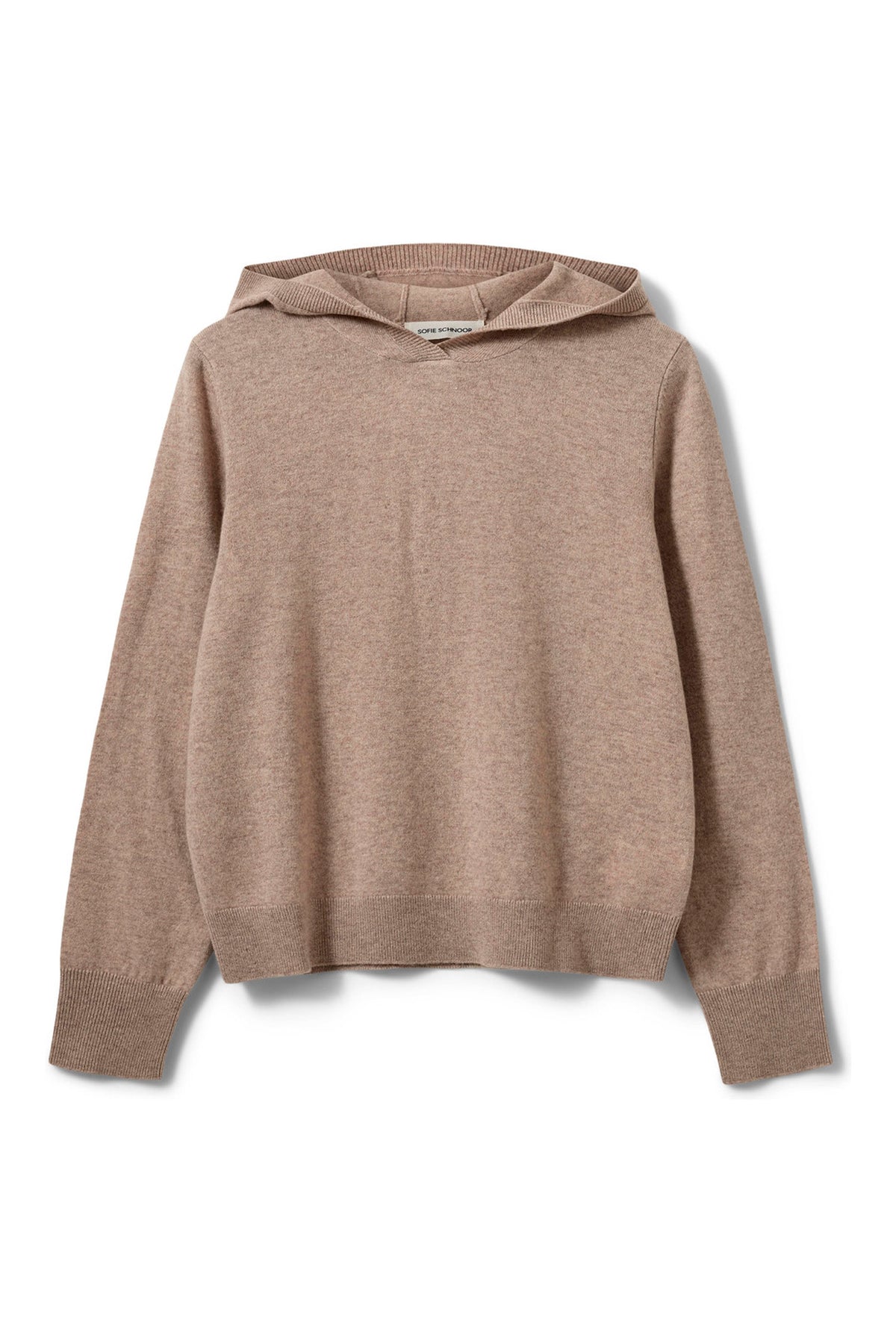 CASSIESW KNIT HOODIE 7071 Brown melange - SNOS765