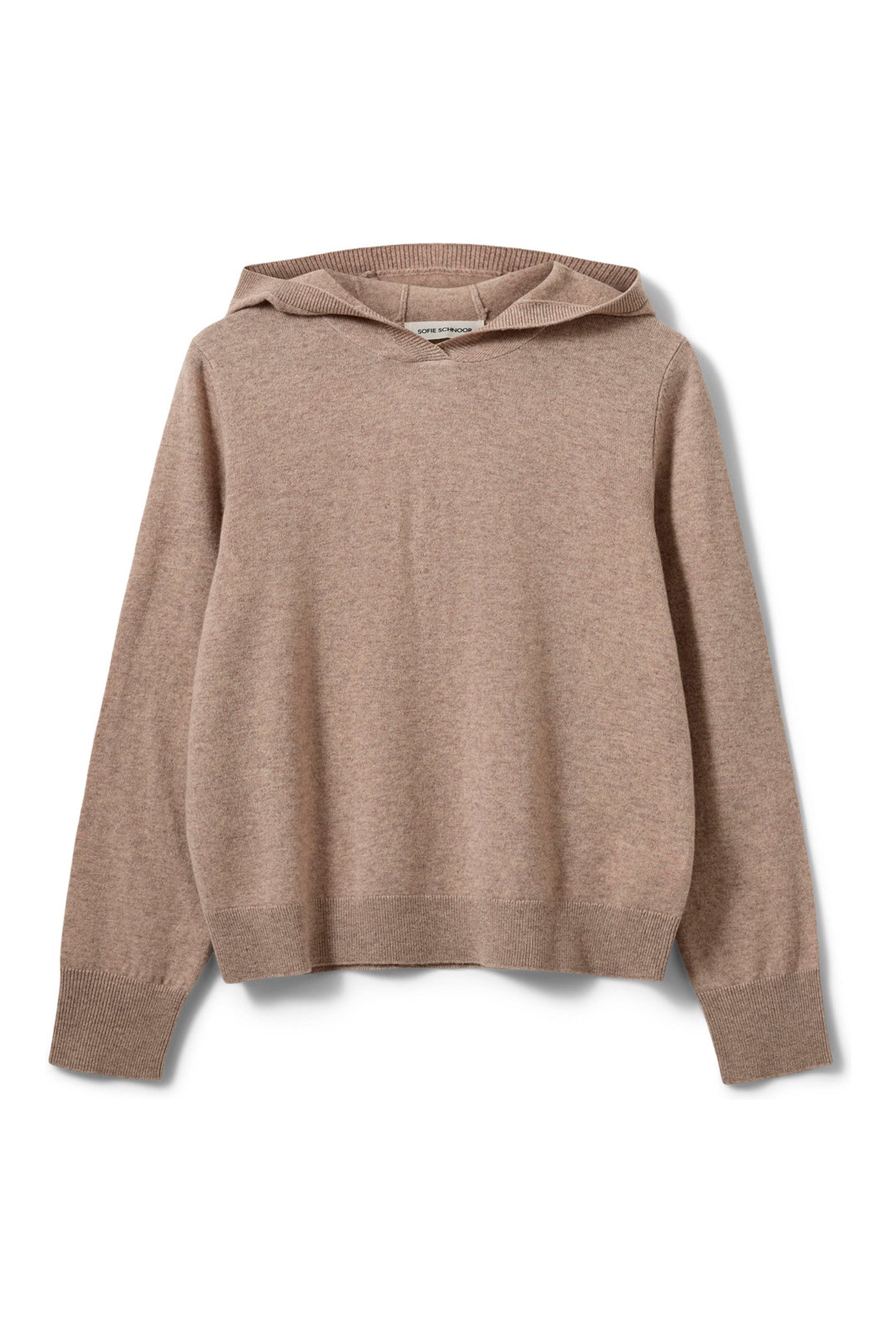 CASSIESW KNIT HOODIE 7071 Brown melange - SNOS765