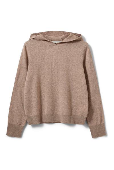 CASSIESW KNIT HOODIE 7071 Brown melange - SNOS765 Thumbnail