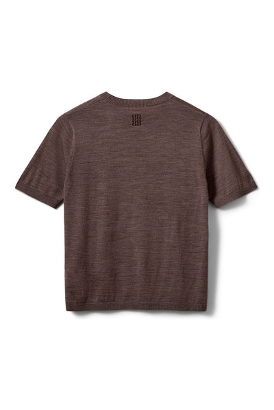 SORELLASW SHORT SLEEVE KNIT BL 7071 Brown melange - SNOS762 Thumbnail