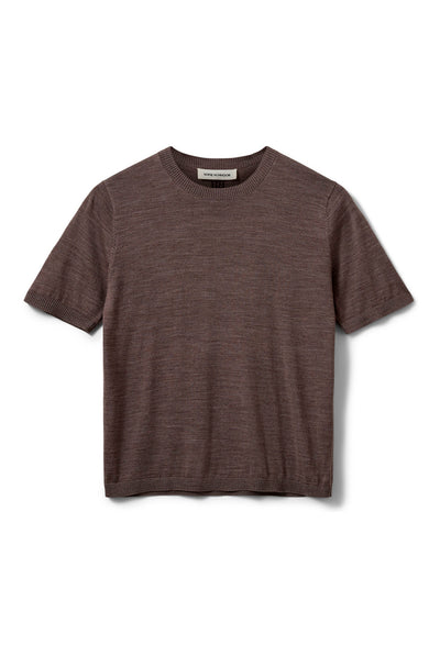 SORELLASW SHORT SLEEVE KNIT BL 7071 Brown melange - SNOS762 Thumbnail