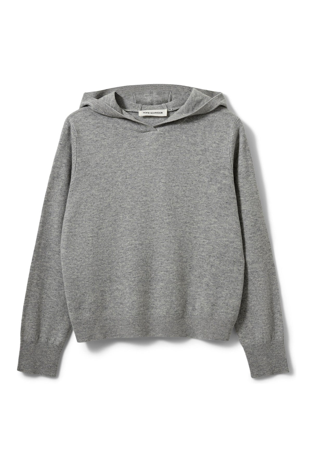 CASSIESW KNIT HOODIE 8000 Grey Melange - SNOS765
