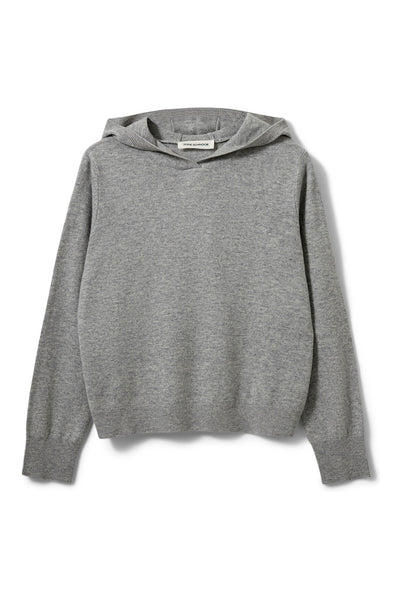 CASSIESW KNIT HOODIE 8000 Grey Melange - SNOS765 Thumbnail