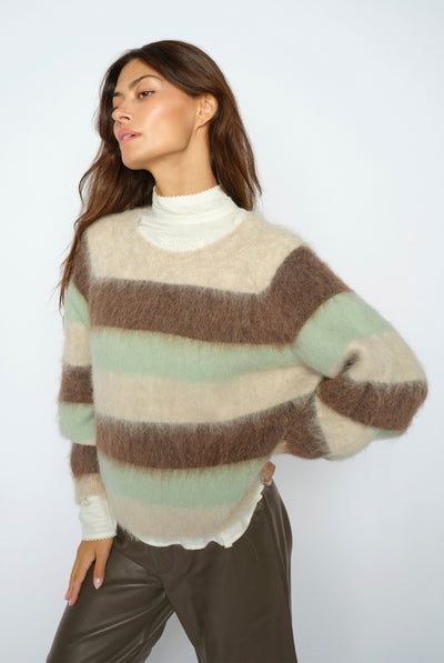 MMSuvi Stripe Knit Frosty Green - 182780 Thumbnail