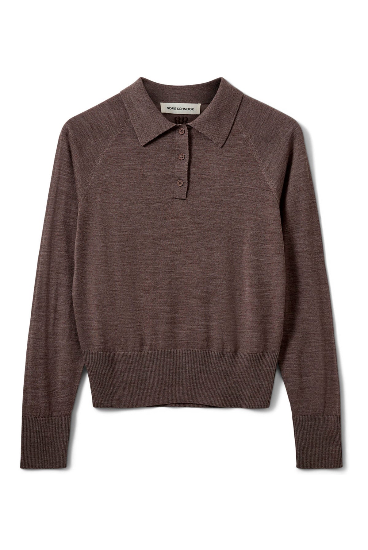 SELENESW KNIT POLO 7071 Brown melange - SNOS761