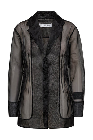 Ring Organza Blazer Shirt Black - HL10632