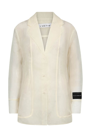 Ring Organza Blazer Shirt PALE YELLOW - HL10632