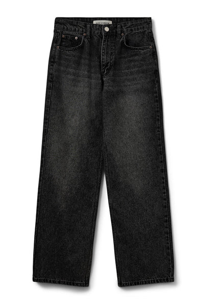 Riosw Mid Waist Jeans Black Washed Denim - SNOS720 Thumbnail