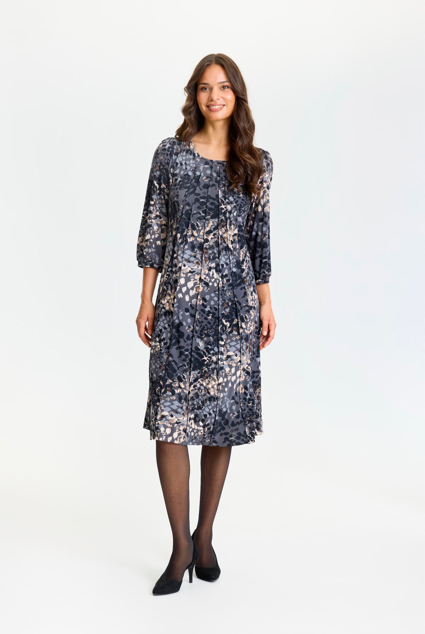 Lucette dress 3/4 sleeves Grey - 17337