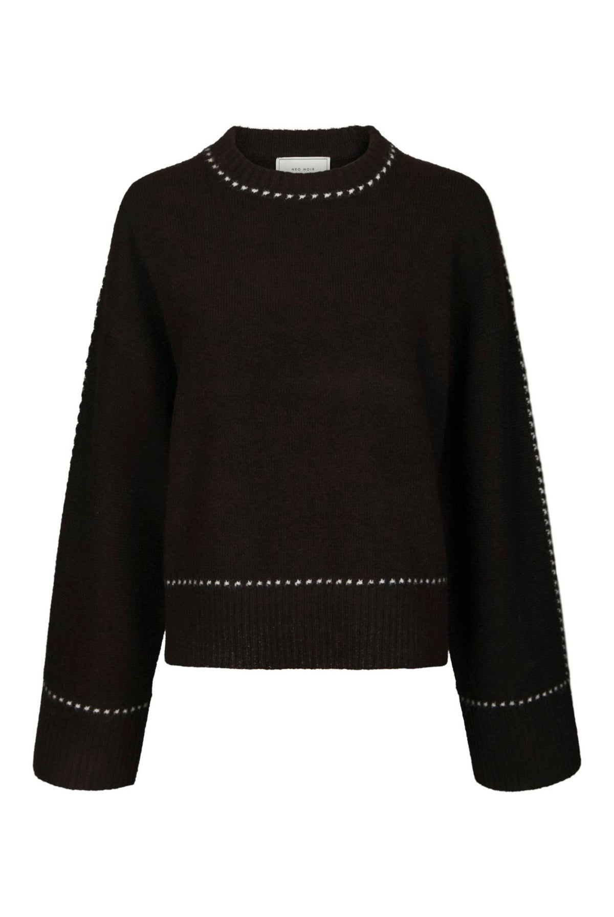 Roeme Knit Stitch Blouse Dark brown - 164818