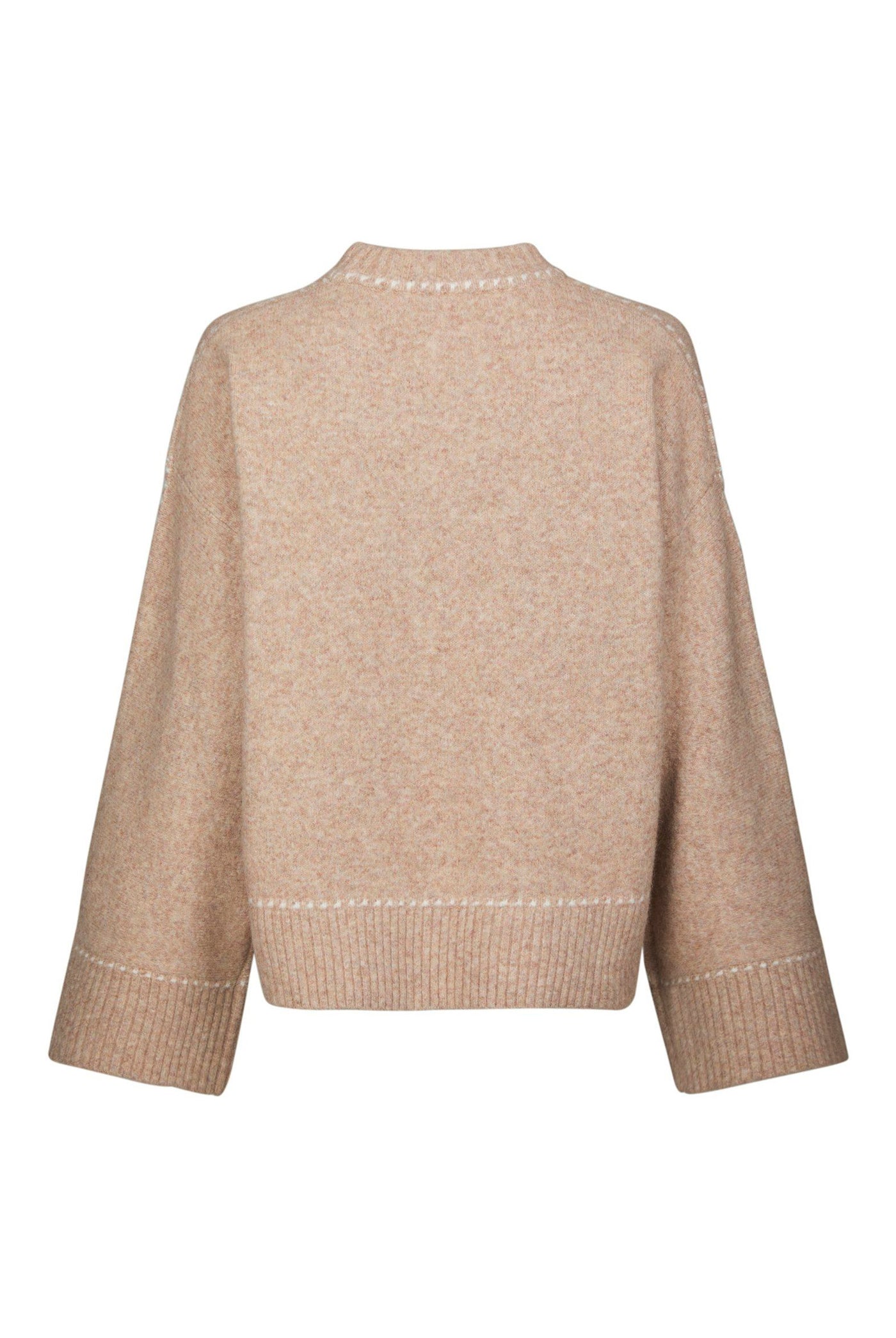 Roeme Knit Stitch Blouse BEIGE MELANGE - 164818