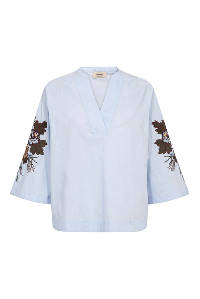 MMAleysa Popli Blouse Skyway - 181100 Thumbnail