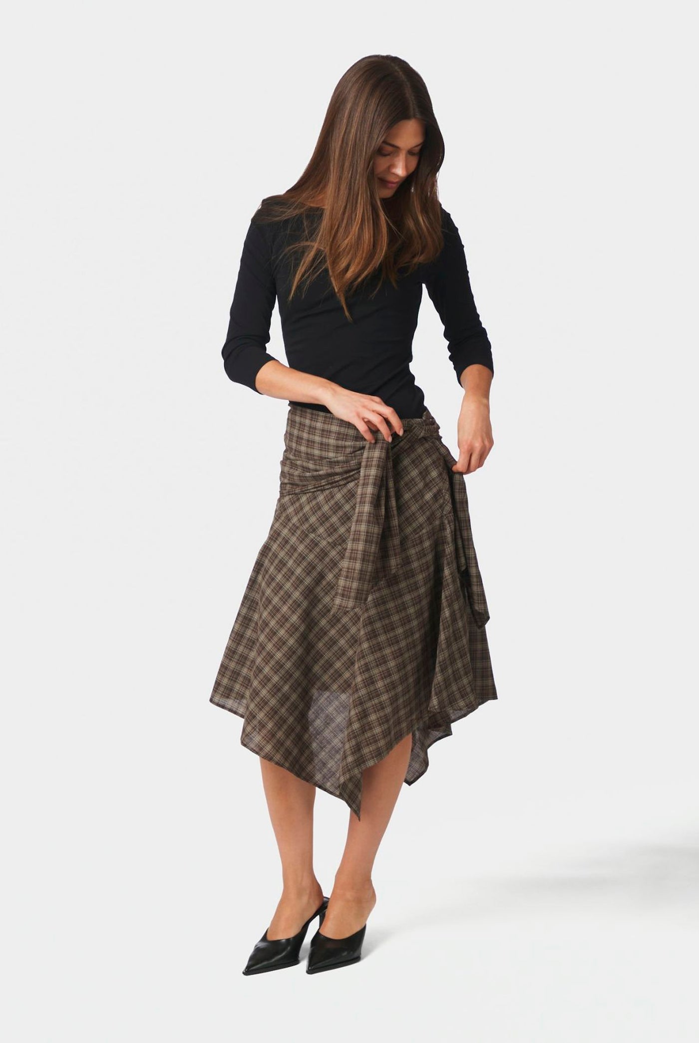 Sabella Check Skirt Brown check - 169596