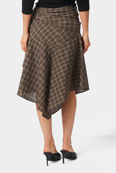 Sabella Check Skirt Brown check - 169596 Thumbnail