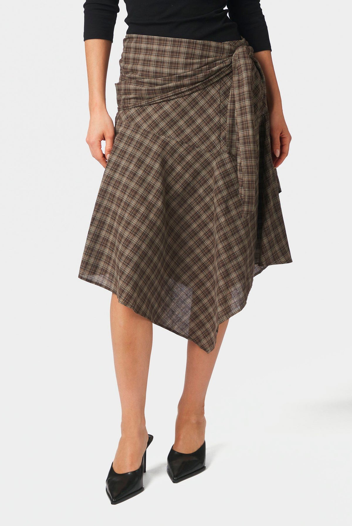 Sabella Check Skirt Brown check - 169596