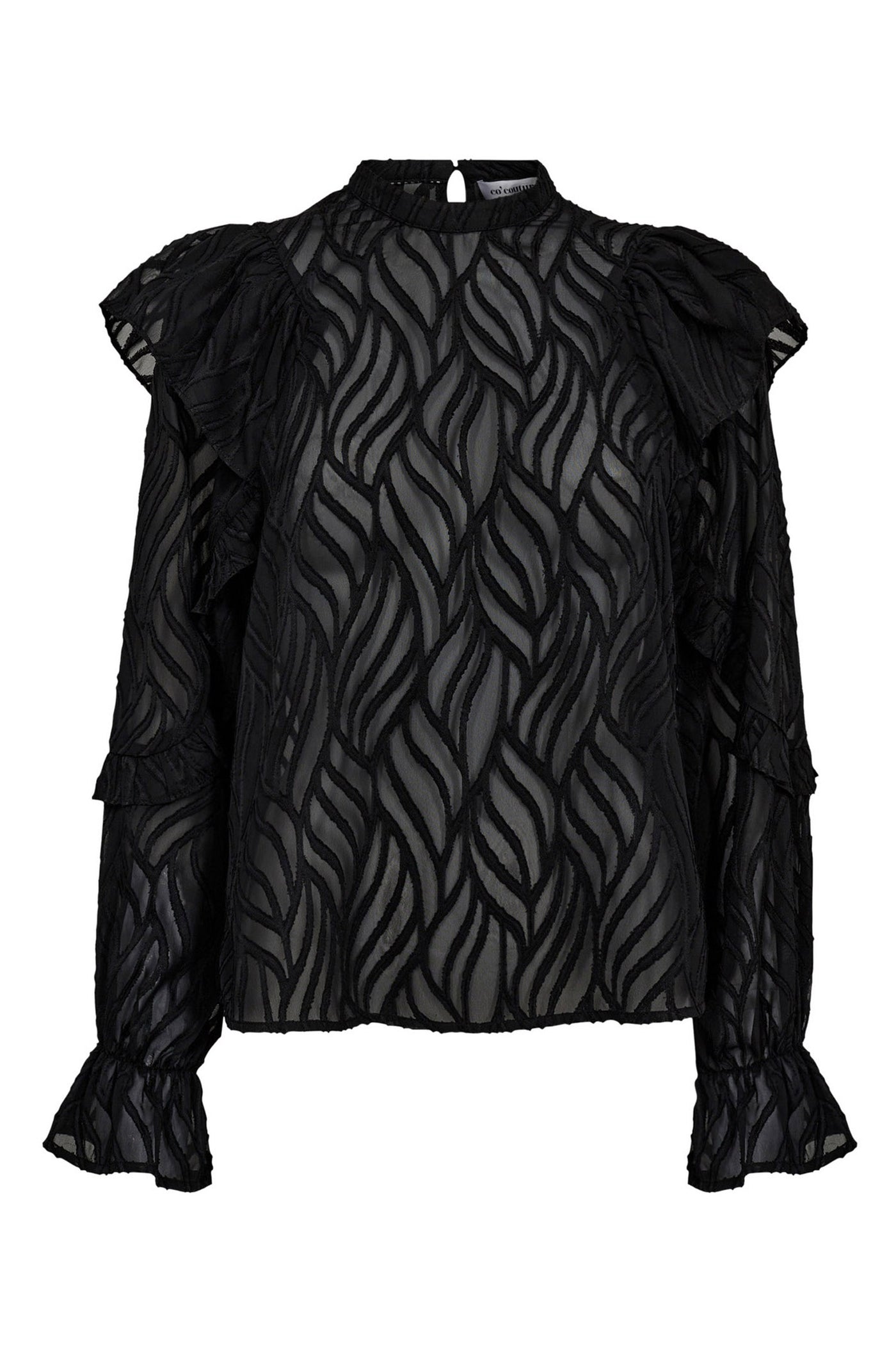 RochelleCC Frill Blouse 96-Black - 35915