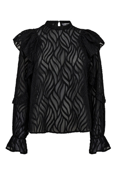 RochelleCC Frill Blouse 96-Black - 35915 Thumbnail