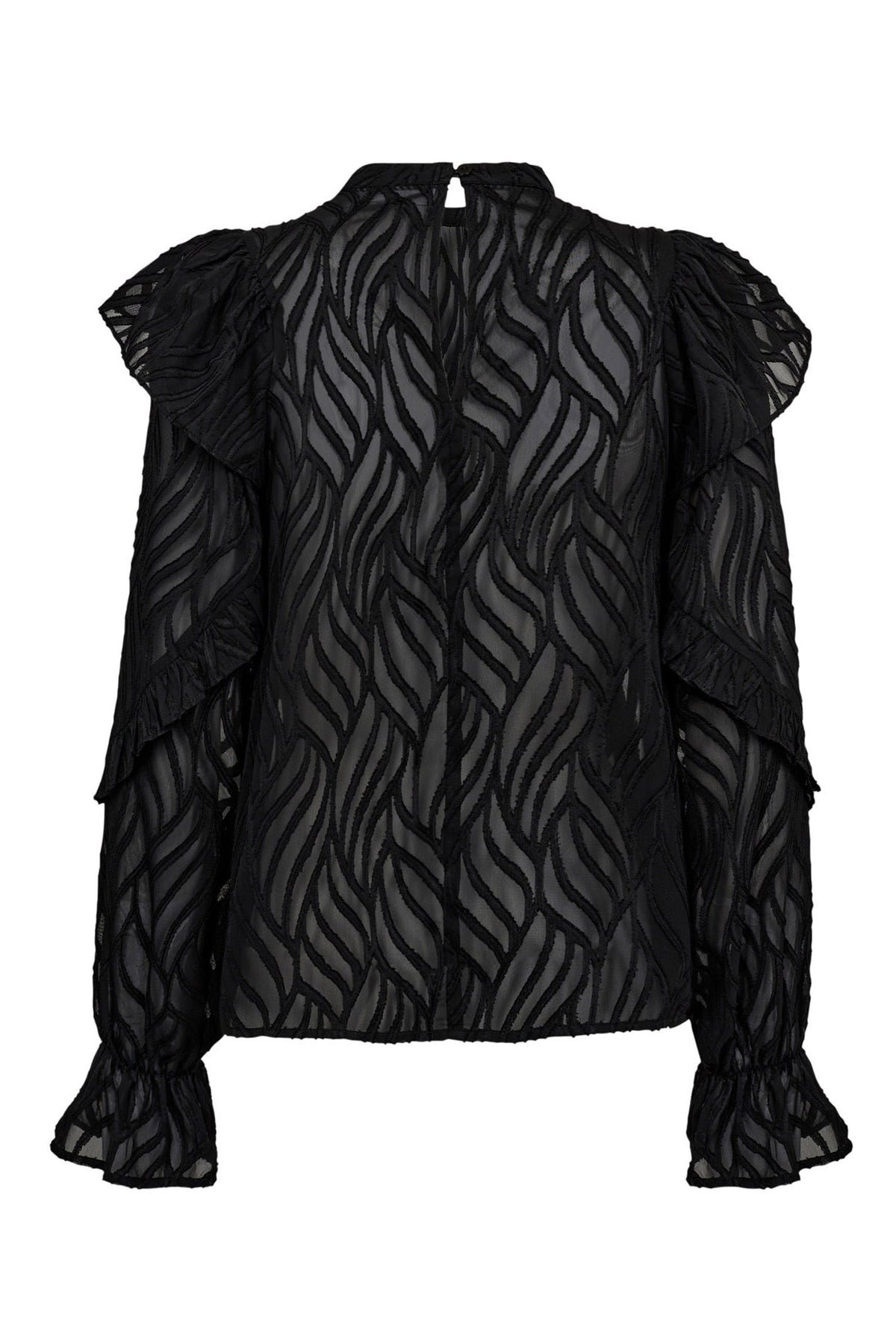 RochelleCC Frill Blouse 96-Black - 35915