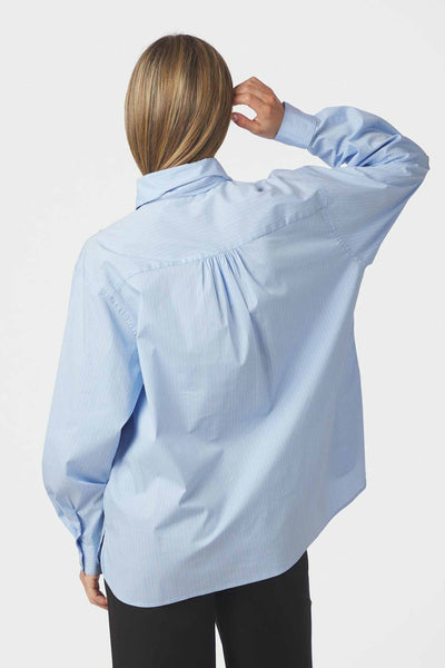 Rochelle Scarf Fine Stripe Shi Light Blue - 170095 Thumbnail