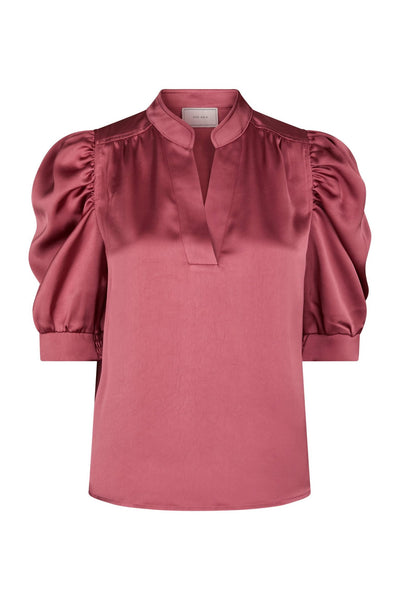 Roella Heavy Sateen Blouse Cherry Pink - 162590 Thumbnail