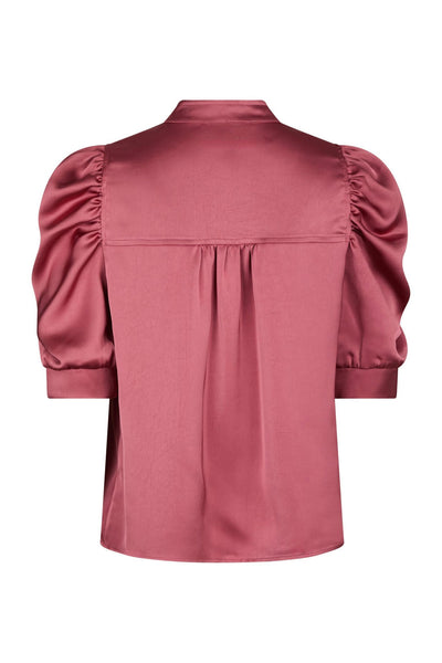 Roella Heavy Sateen Blouse Cherry Pink - 162590 Thumbnail