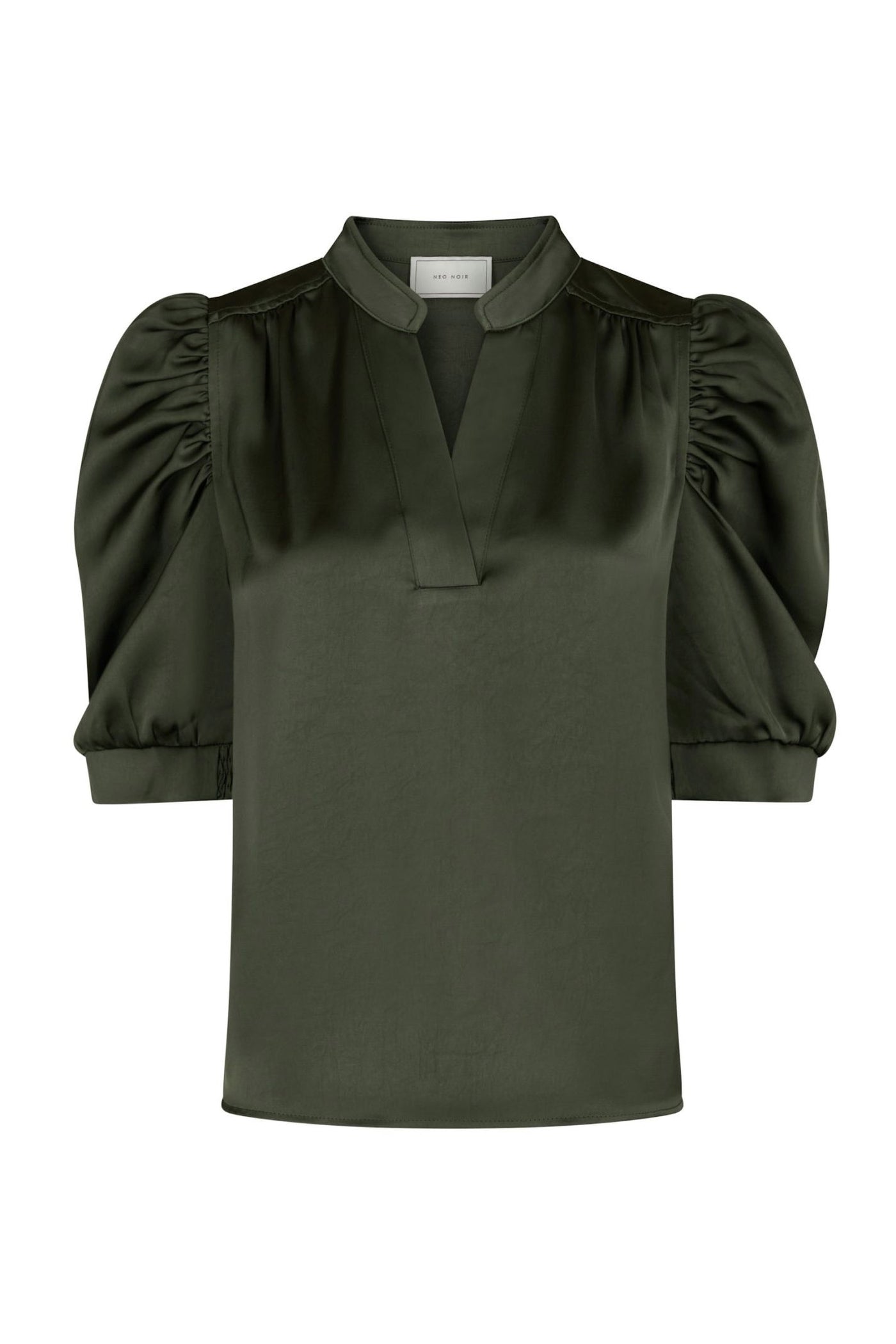 Roella Heavy Sateen Blouse DEEP GREEN - 162590