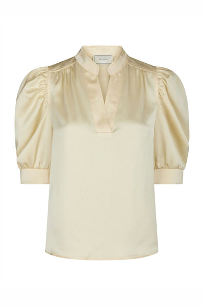 Roella Heavy Sateen Blouse Light yellow - 162590 Thumbnail