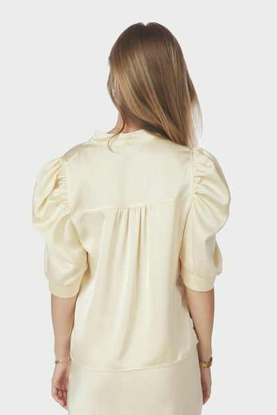 Roella Heavy Sateen Blouse Light yellow - 162590 Thumbnail