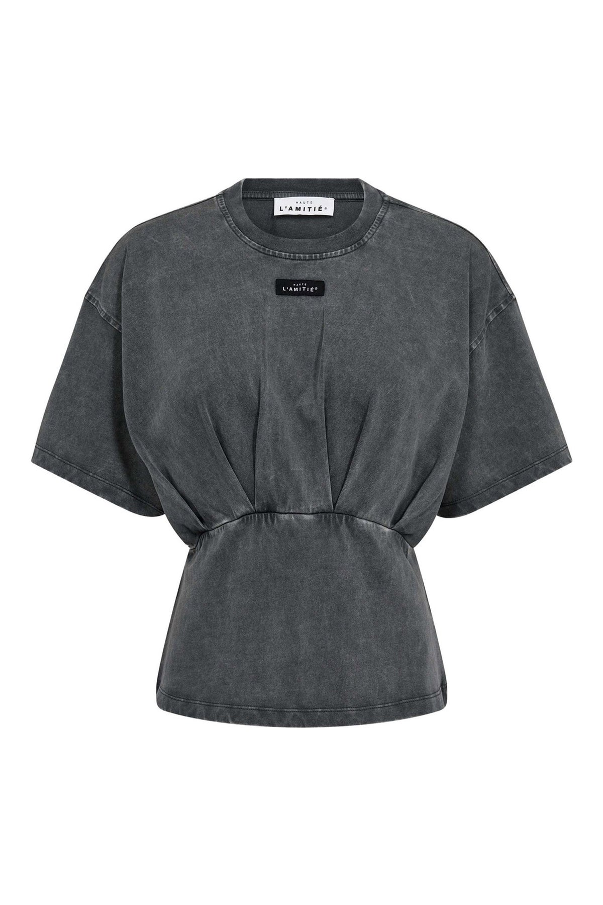 Romie Acid Pleat Tee Black Acid Wash - HL10693
