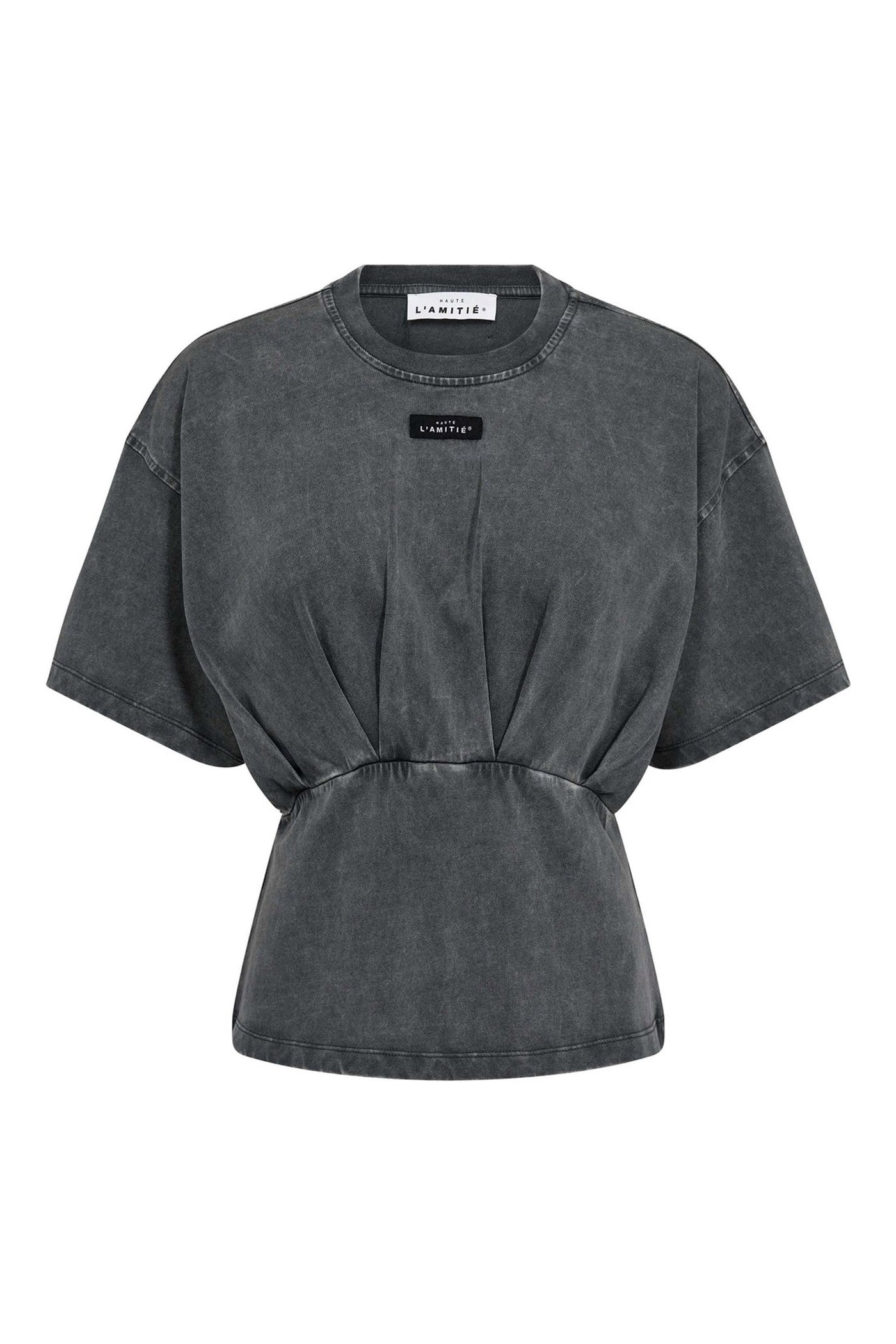 Romie Acid Pleat Tee Black Acid Wash - HL10693
