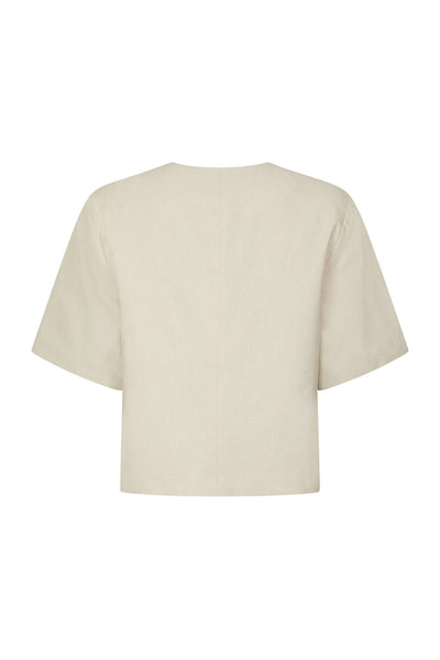 Rory Linen Blouse Creme - 169243 Thumbnail