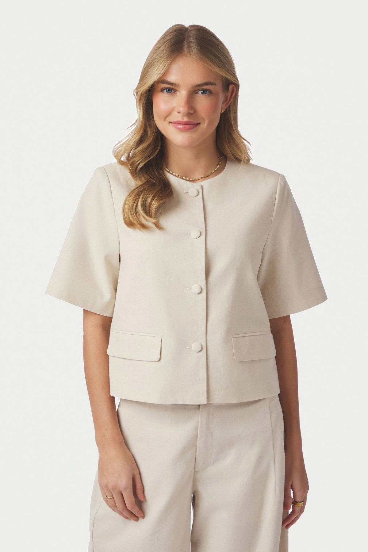 Rory Linen Blouse Creme - 169243
