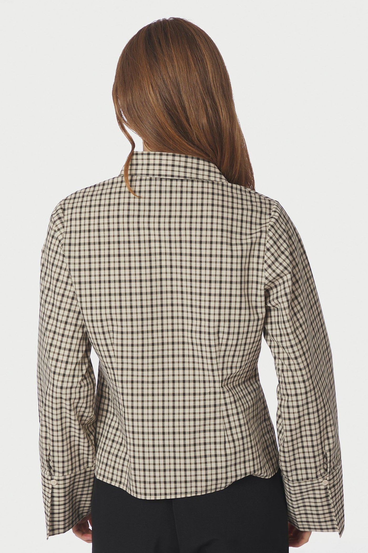 Rosa Checked Shirt Beige - 167289