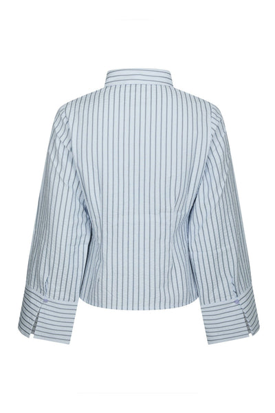 Rosa Striped Crepe Shirt Blue - 169301 Thumbnail