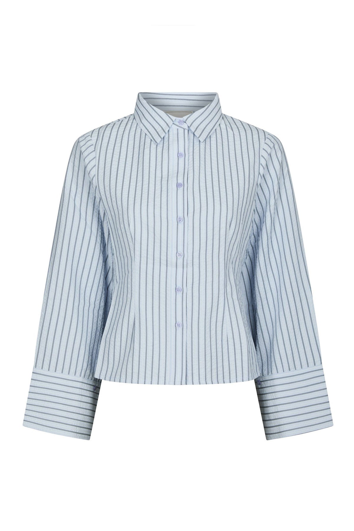 Rosa Striped Crepe Shirt Blue - 169301