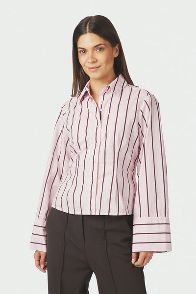 Rosa Wide Stripe Shirt LIGHT PINK - 169704 Thumbnail